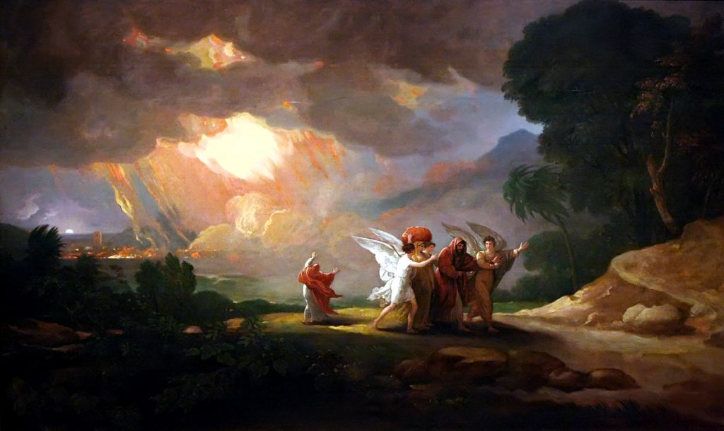 Lot vlucht uit Sodom Benjamin West