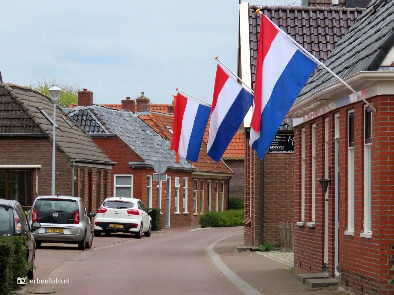 Koningsdag 2022 Nederlandse Vlag Straat Noordhorn