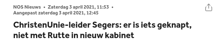 ChristenUnie-leider Segers er is iets geknapt niet met Rutte in nieuw kabinet